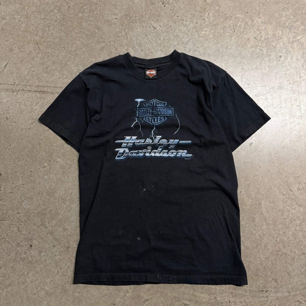 Vintage 2004 Harley Davidson Lightning T-Shirt Mens Large Wabash Valley Indiana